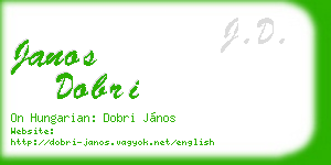 janos dobri business card